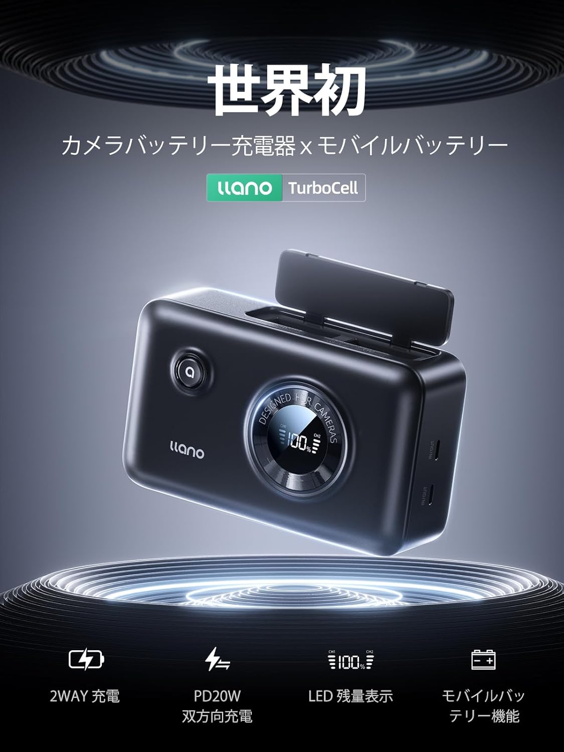 llano CS3 2in1 カメラバッテリー 充電器 LP-E17用